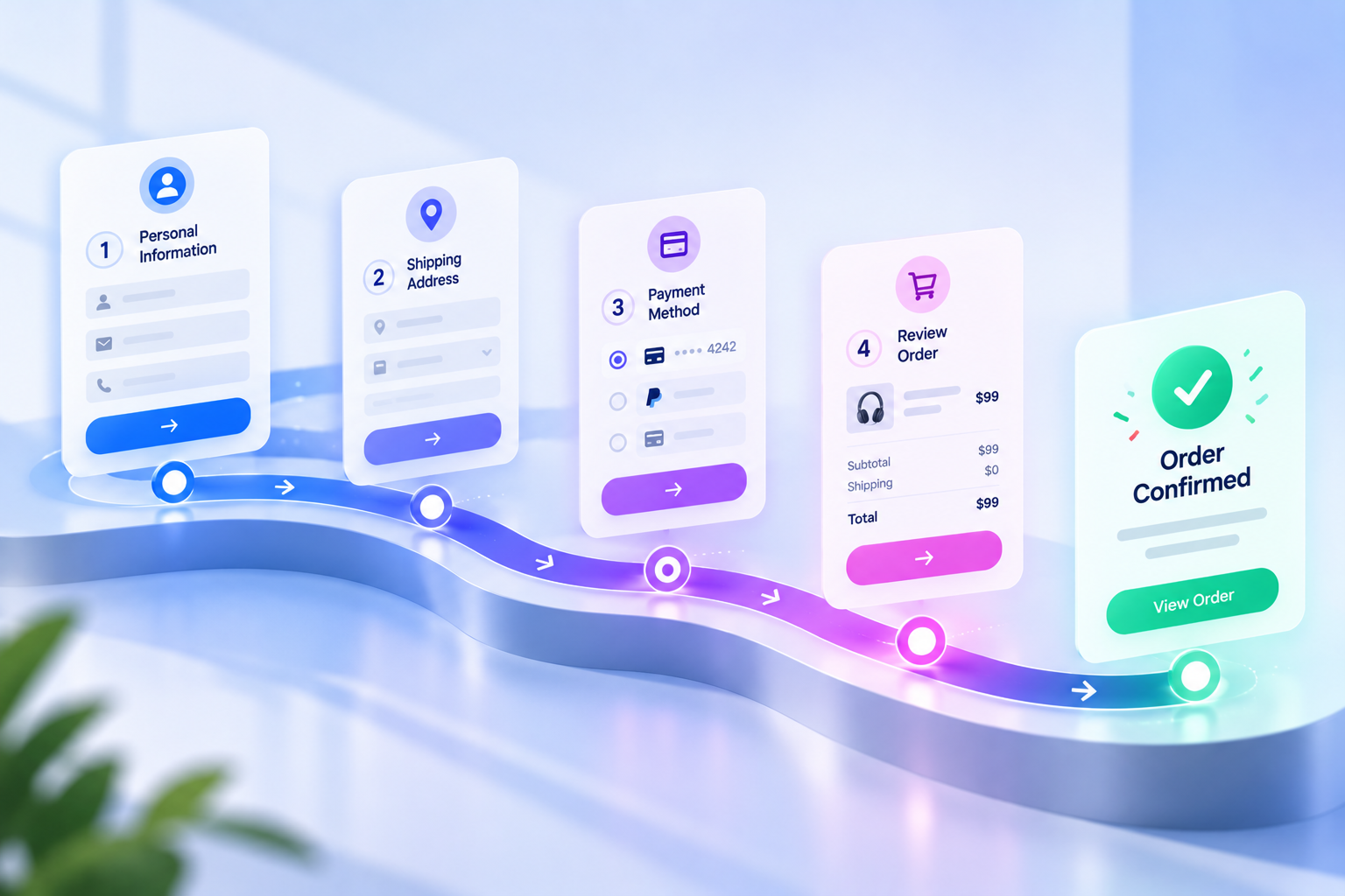 Responsive design system showing a consistent interface flow across devices