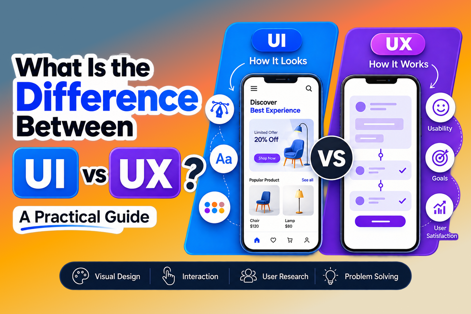 What is the difference between UI and UX design
