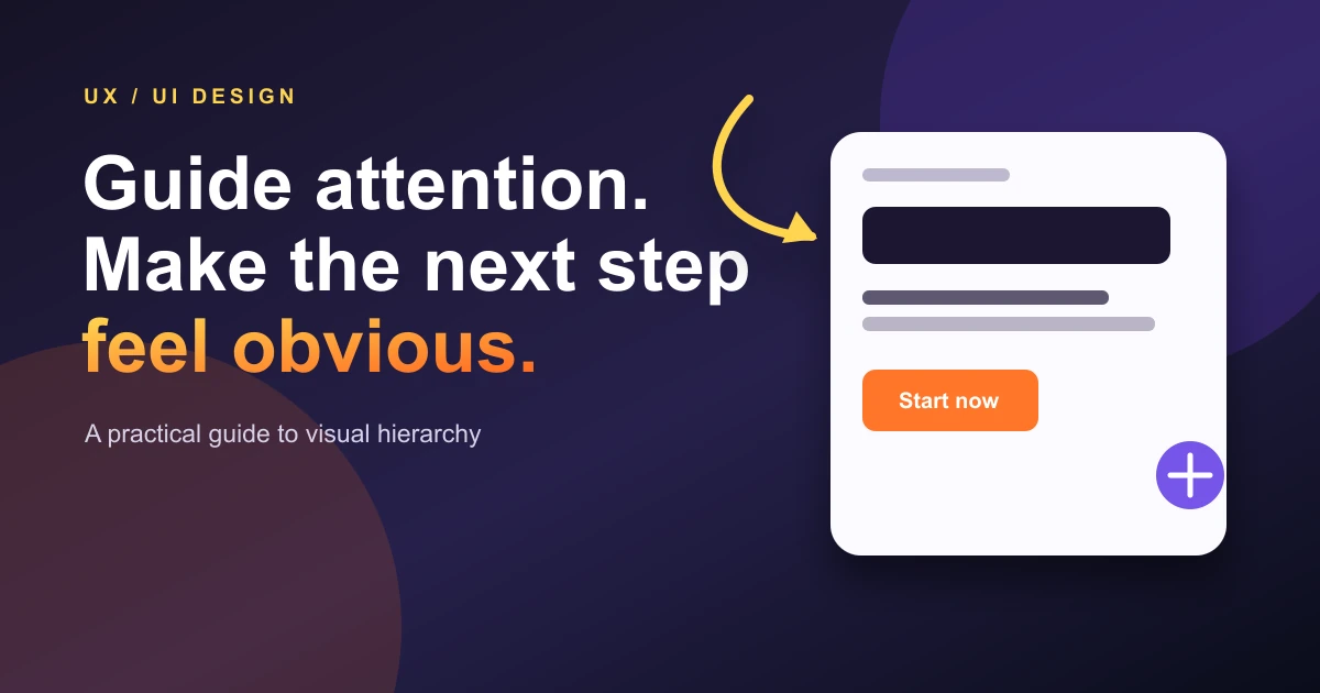 Visual hierarchy guide showing a landing page with a clear call to action