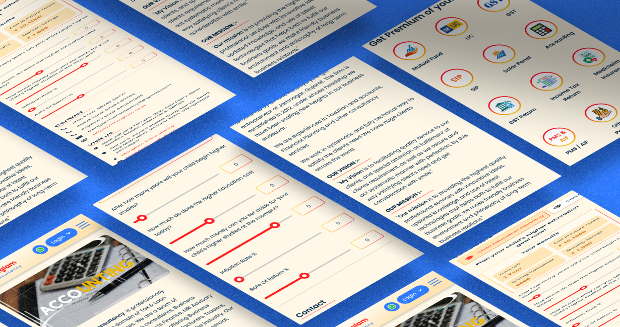 Manglam Consultancy full design system - component library and brand standards for the fintech platform