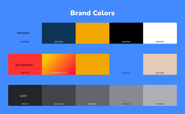 Manglam Consultancy colour palette - refined blue for transparency and golden hues for financial growth