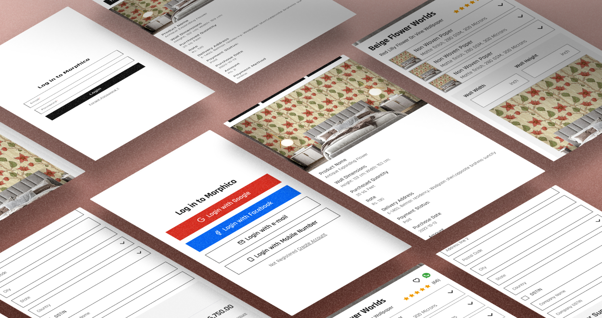 Morphico complete design system - components, colours, and spacing guidelines