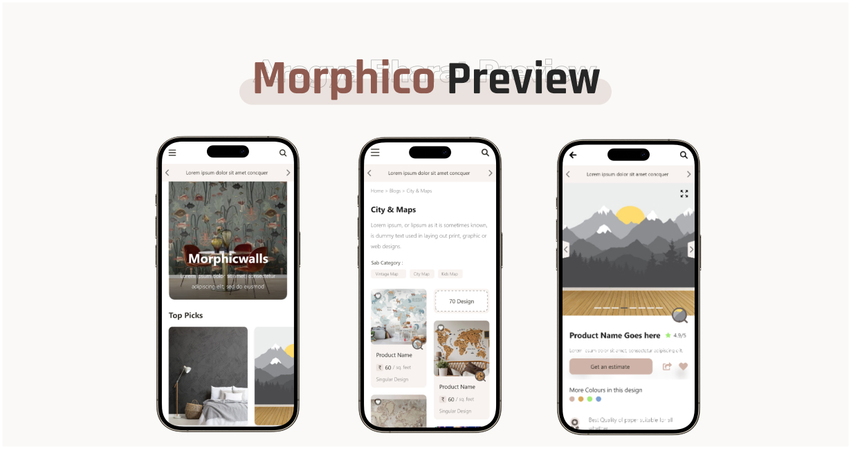 Morphico mobile UI - home screen design