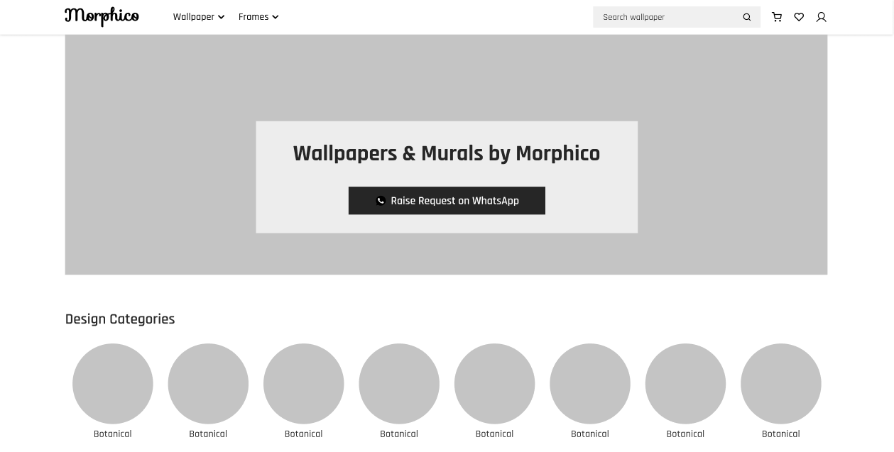 Morphico UX wireframe - before redesign