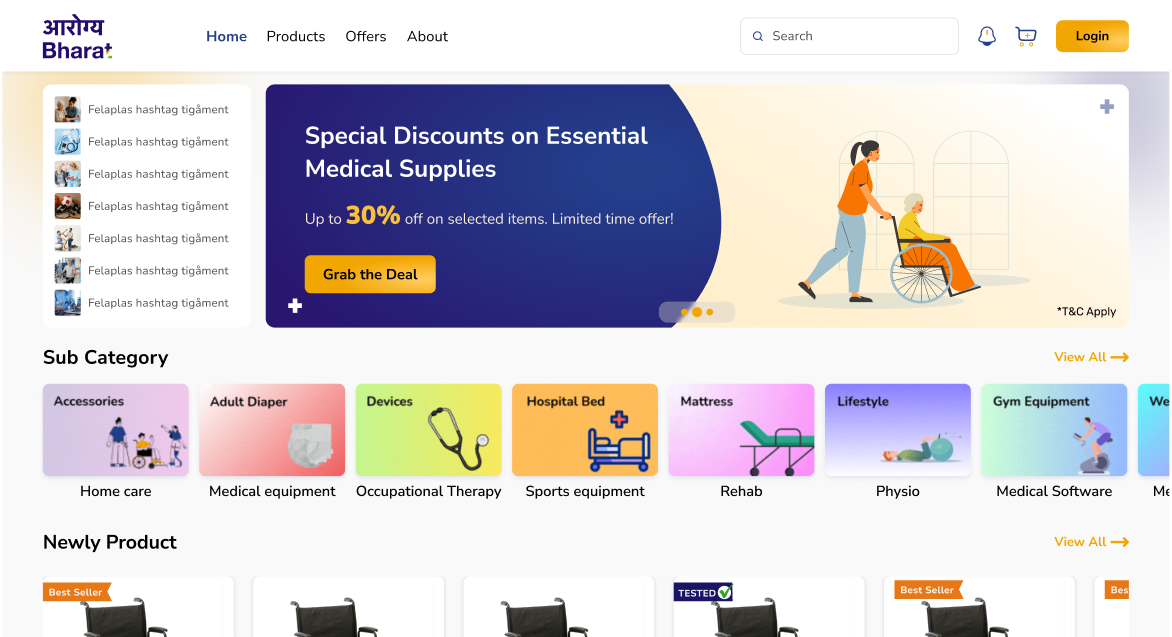 Arogya Bharat UI design - after redesign