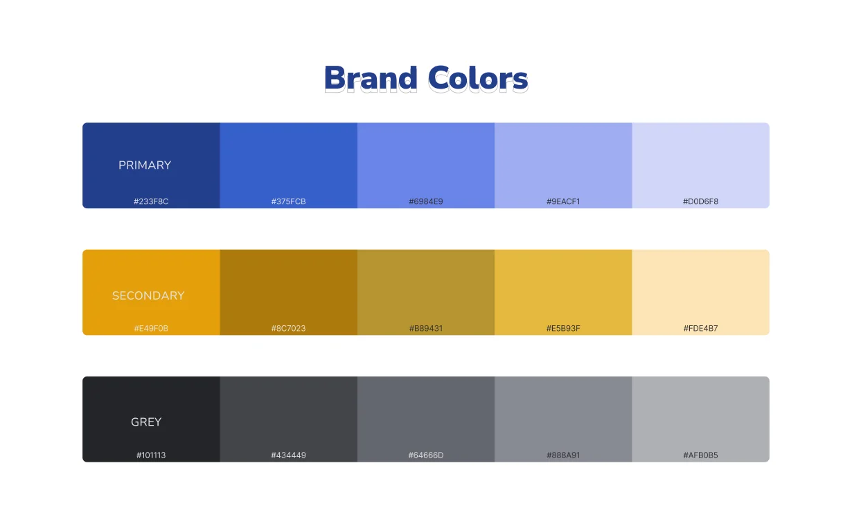 Arogya Bharat brand colour palette - deep blues and vibrant oranges for trust and vitality