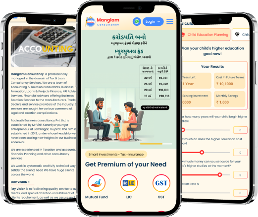 Manglam - financial consultancy digital identity and brand design project mockup